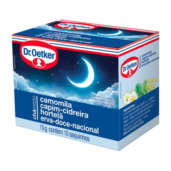 Chá Misto de Camomila, Capim-Cidreira, Hortelã e Erva-Doce-Nacional