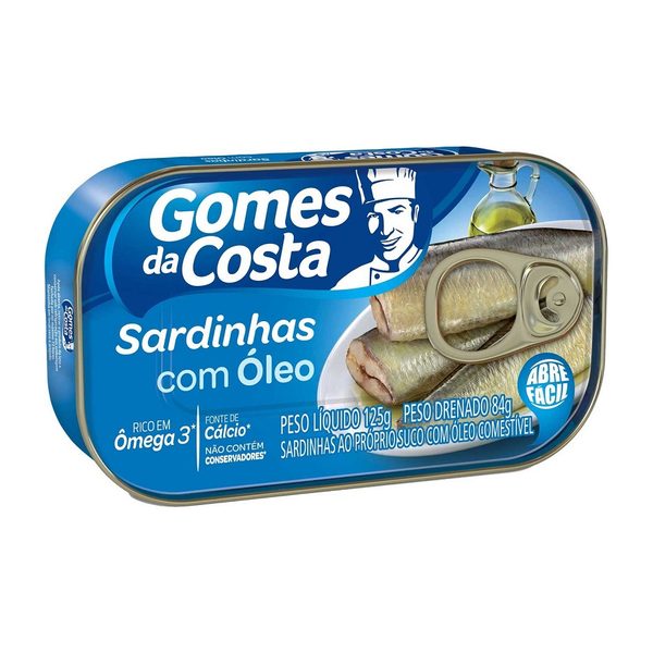 Sardinhas com óleo - peso drenado 75 g