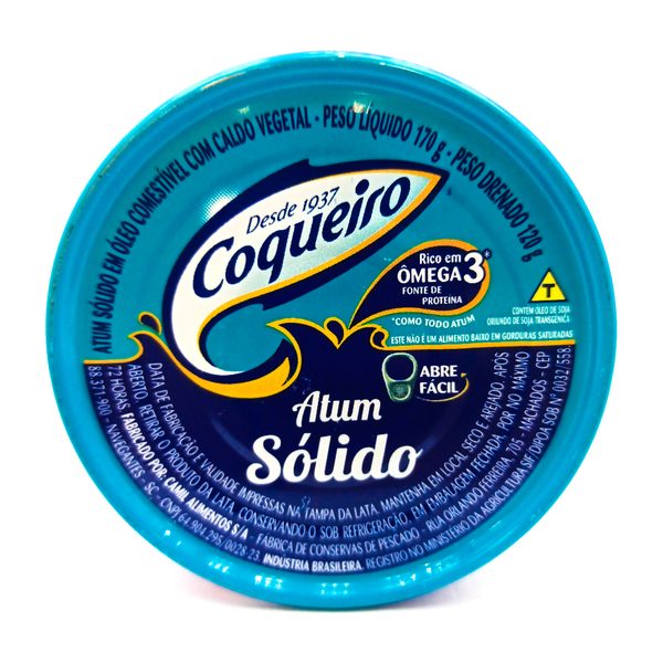 Atum Sólido Em óleo Coqueiro Lata 120g