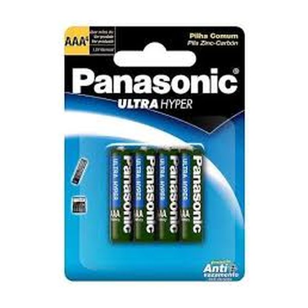 Pilha Panasonic Palito AAA c/8 (linha Super Hyper / Zinco-Manganês)