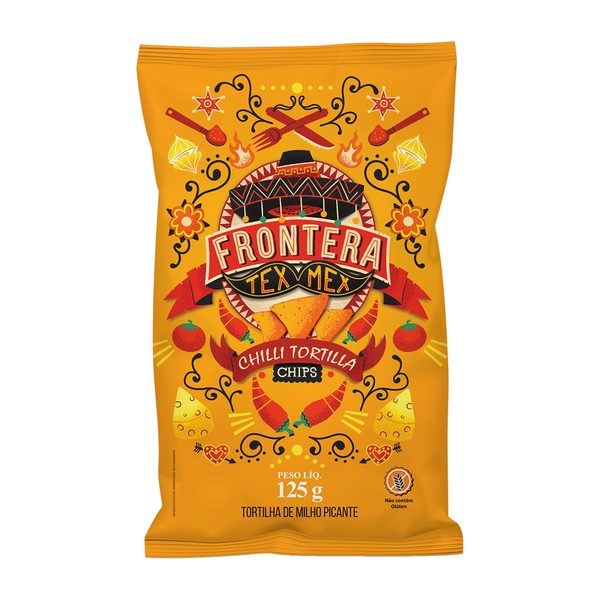 Tortilha Chips De Milho Picante Frontera Tex Mex Pacote 125g
